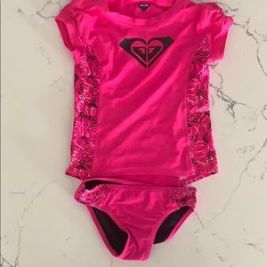 Two piece roxy swim shirt and bikini bottom